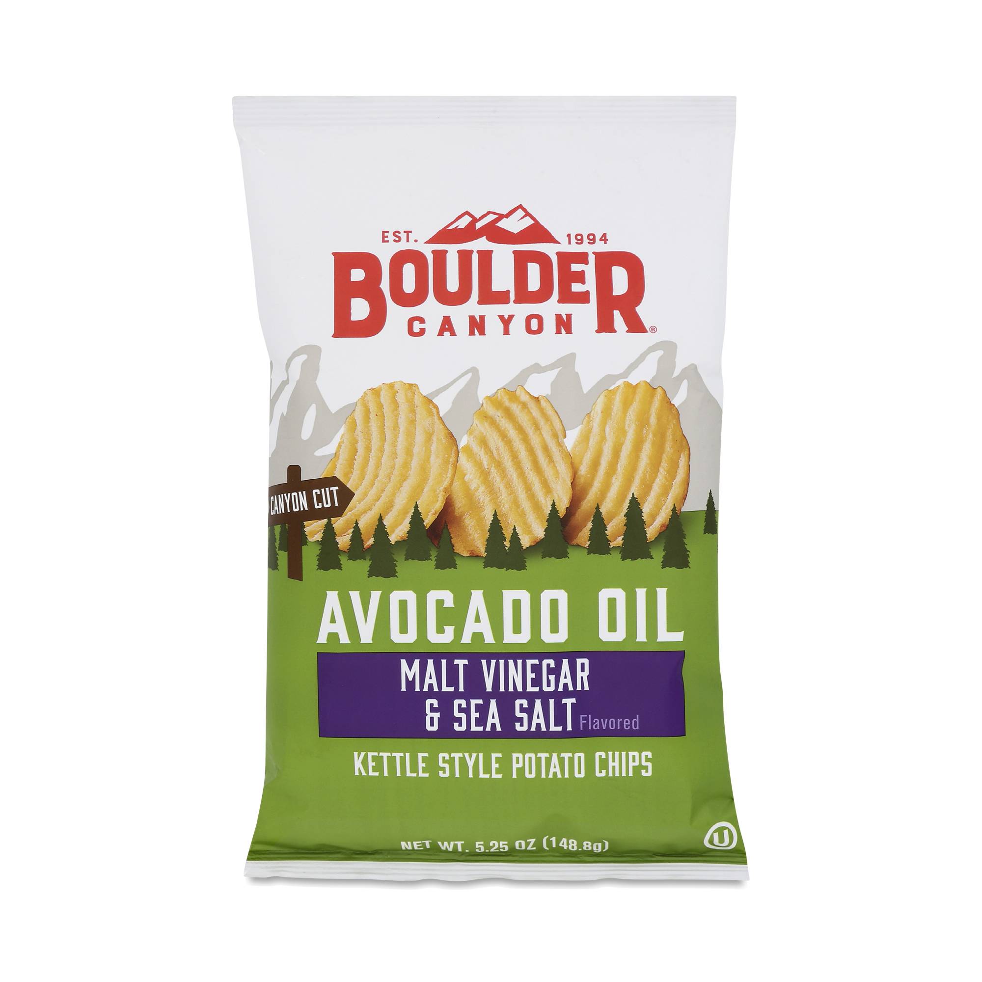 Avocado Oil Canyon Cut Kettle Style Potato Chips, Malt Vinegar & Sea Salt