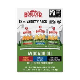 Avocado Oil Canyon Cut Kettle Style Potato Chips, Variety Snack Pack