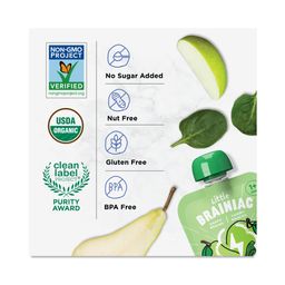 Little Brainiac Brain Squeezies, Apple, Spinach & Pear