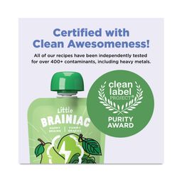 Little Brainiac Brain Squeezies, Apple, Spinach & Pear