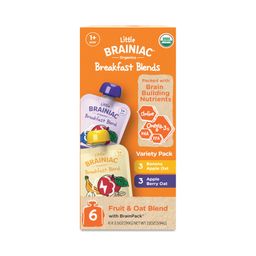 Little Brainiac Brain Squeezies, Fruit & Oat Variety Pack