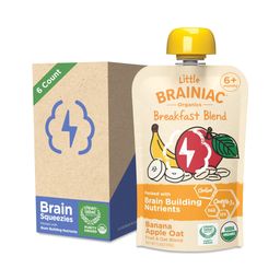 Little Brainiac Fruit & Oat Brain Squeezies, Banana Apple Oat