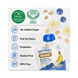 Little Brainiac Neuro+ Super Smoothie, Blueberry Banana Oat