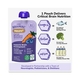 Little Brainiac Neuro+ Super Smoothie, Carrot Blueberry