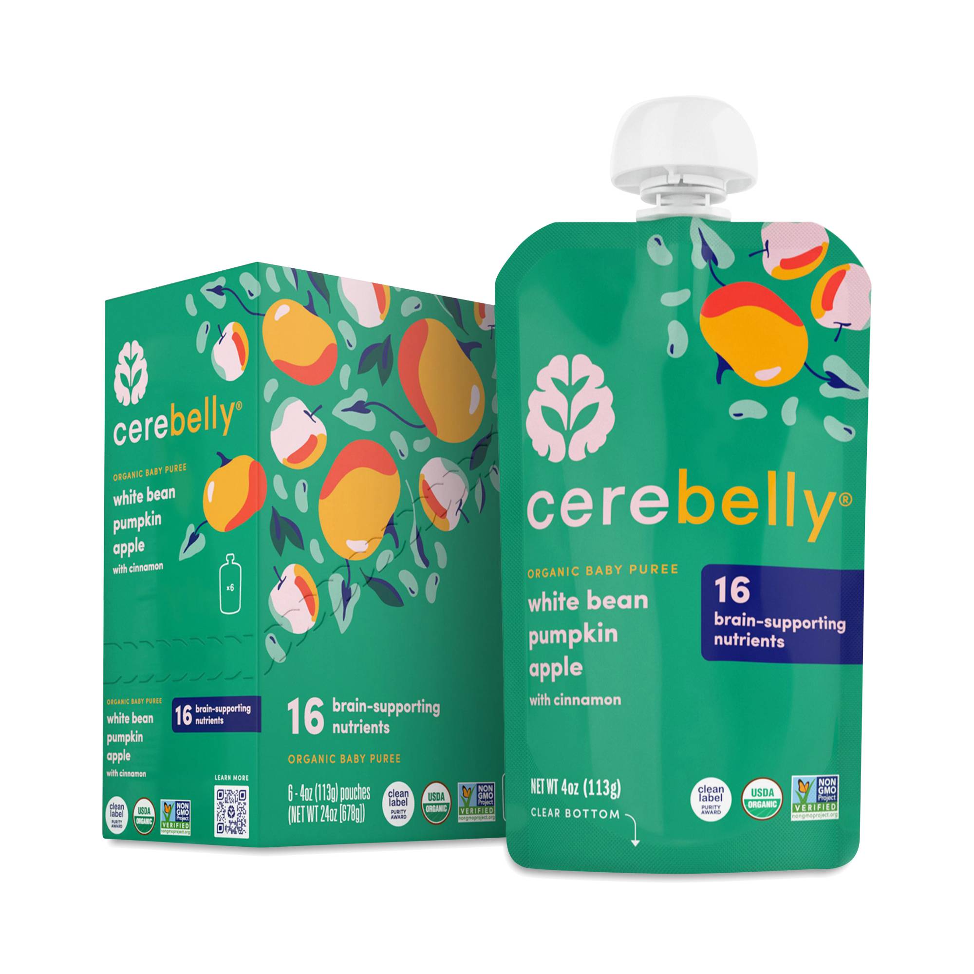 Organic Baby Food, White Bean, Pumpkin & Apple