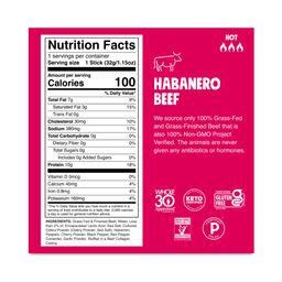 Grass-Fed Beef Sticks, Habanero