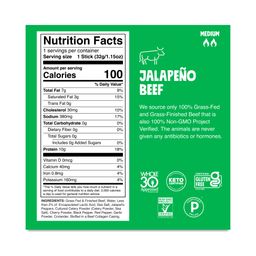 Grass-Fed Beef Sticks, Jalapeno Value Size