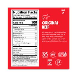 Grass-Fed Beef Sticks, Original