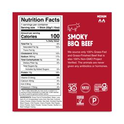 Grass-Fed Beef Sticks, Smoky BBQ, Value Size