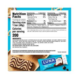 Luna Bars, Chocolate Dipped Coconut