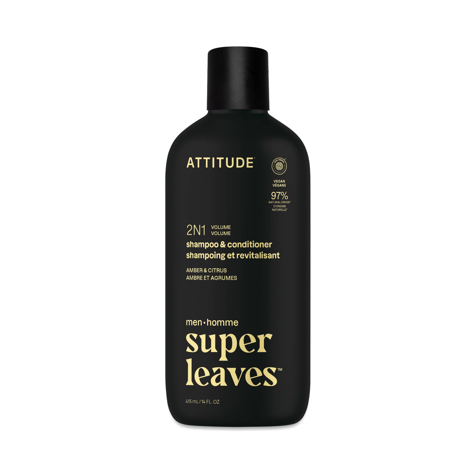 Super Leaves Men 2-in-1 Volume Shampoo & Conditioner, Amber & Citrus