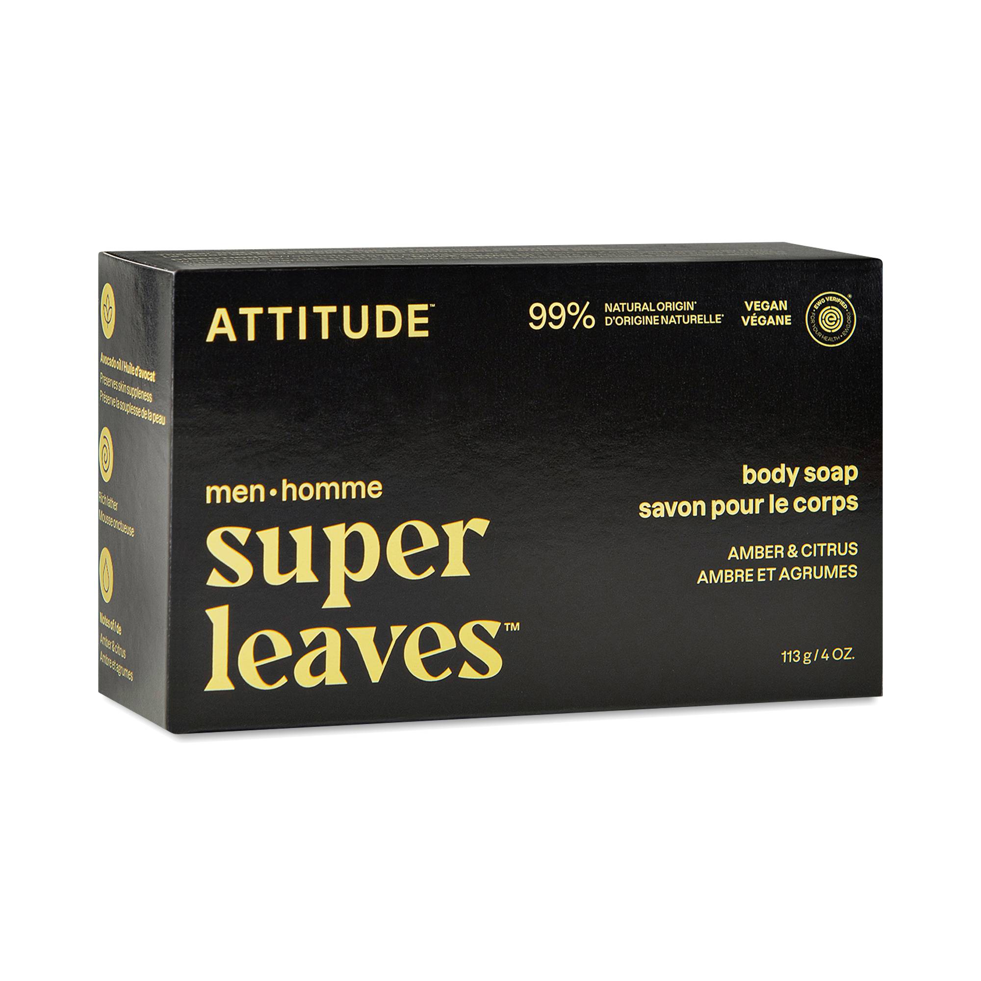 Super Leaves Men Body Soap, Amber & Citrus