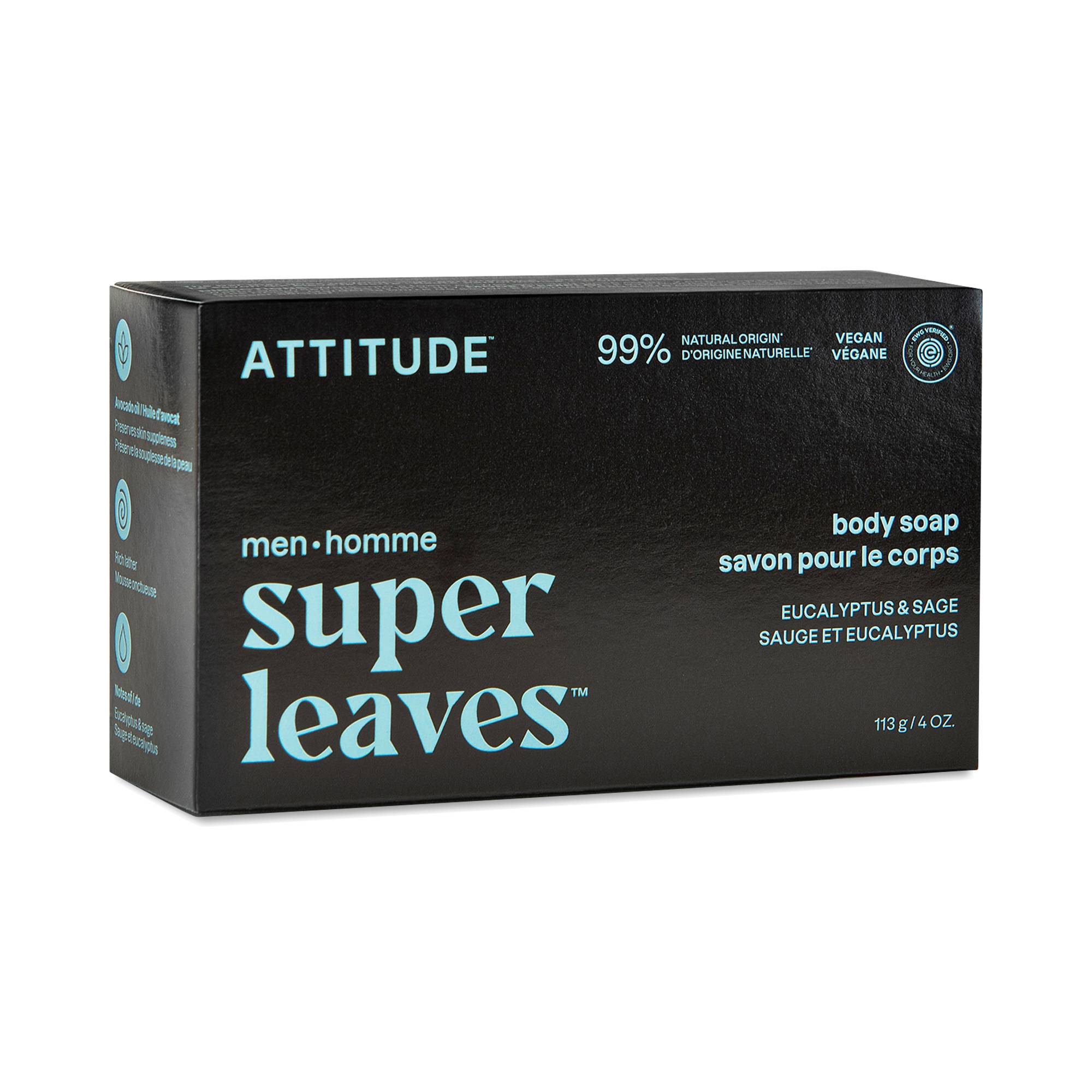 Super Leaves Men Body Soap, Sage & Eucalyptus