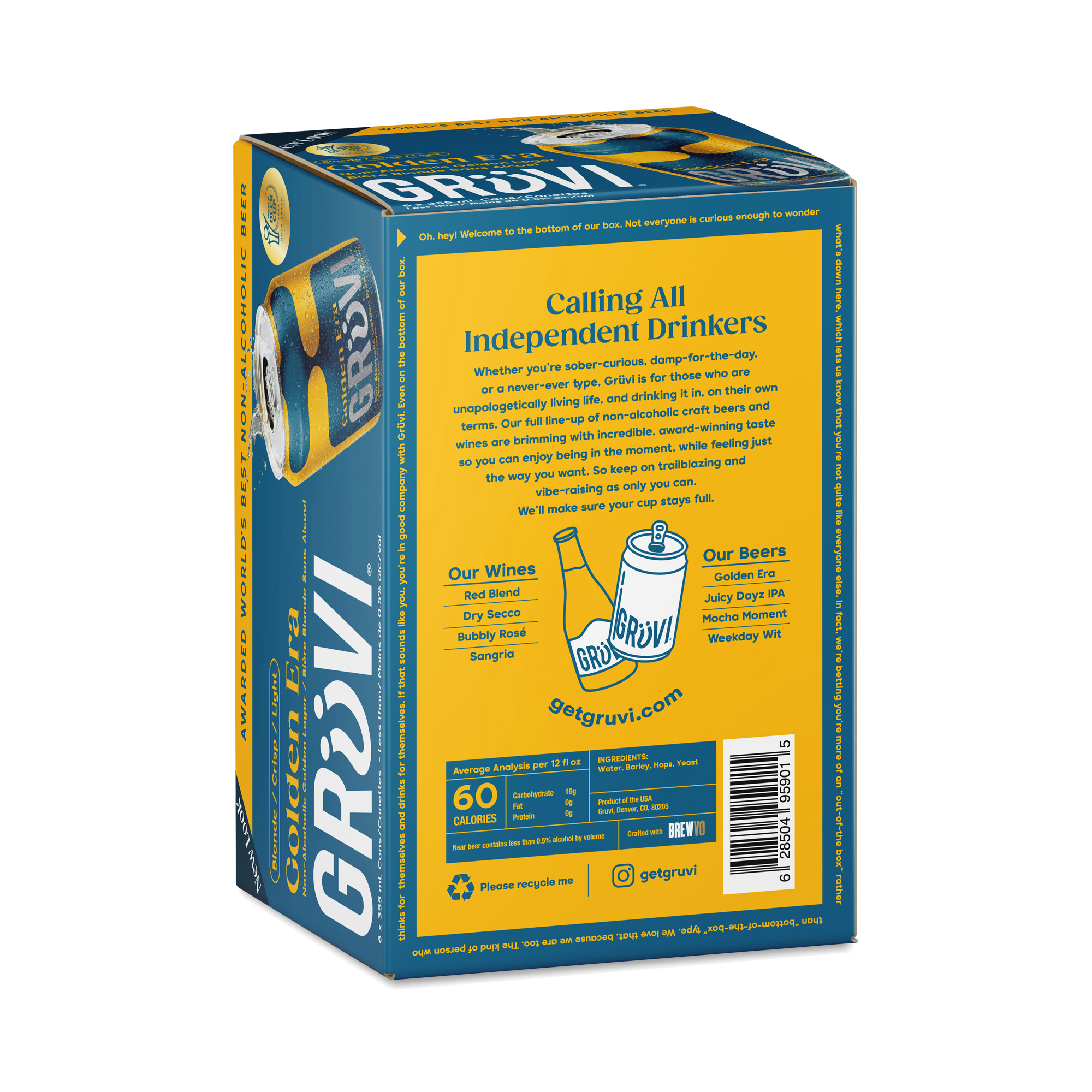 Gruvi Non-Alcoholic Golden Brew, Golden Era | Thrive Market