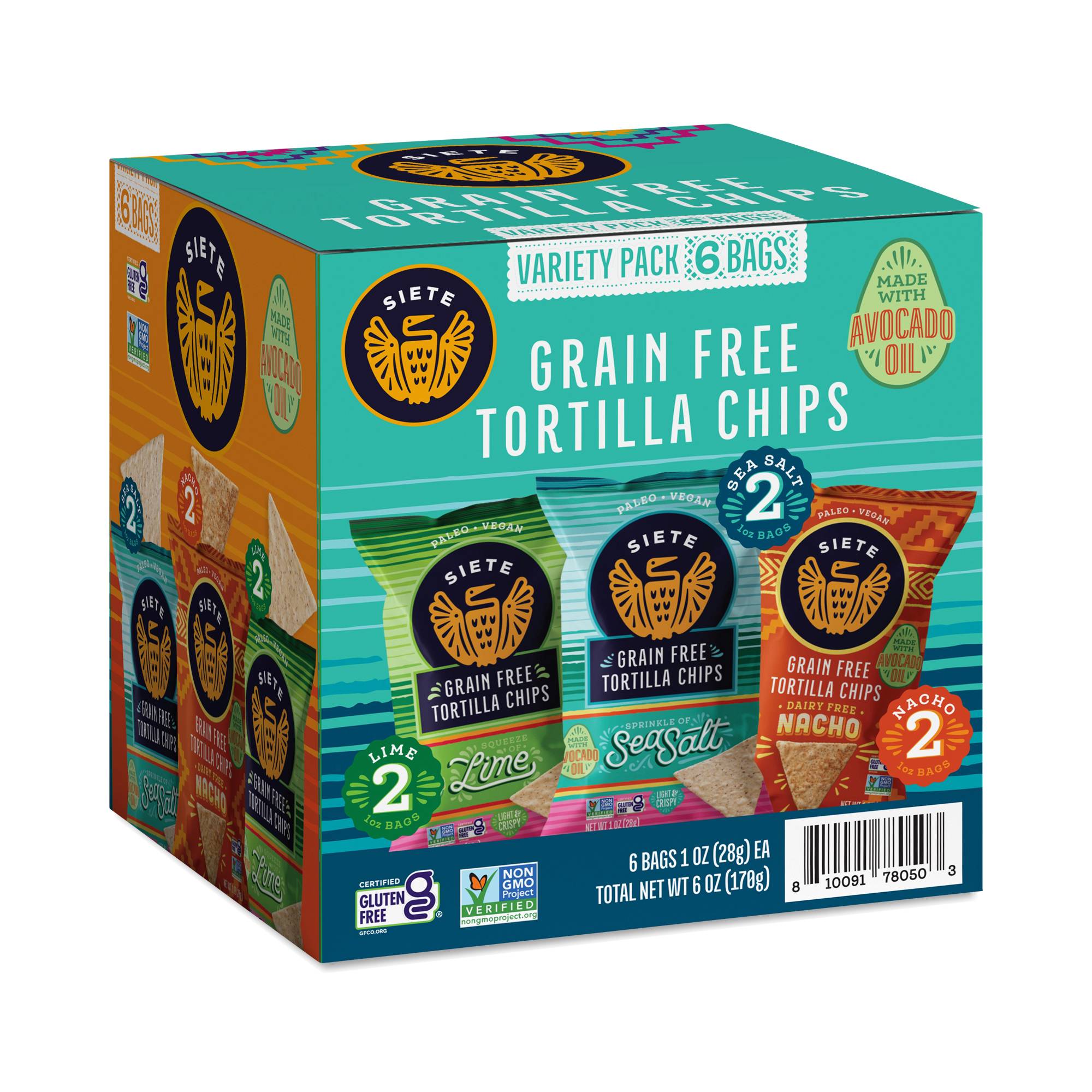 Grain Free Tortilla Chips, Variety Snack Pack