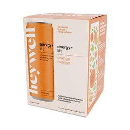 Caffeinated Sparkling Water, Energy + Lift Orange Mango