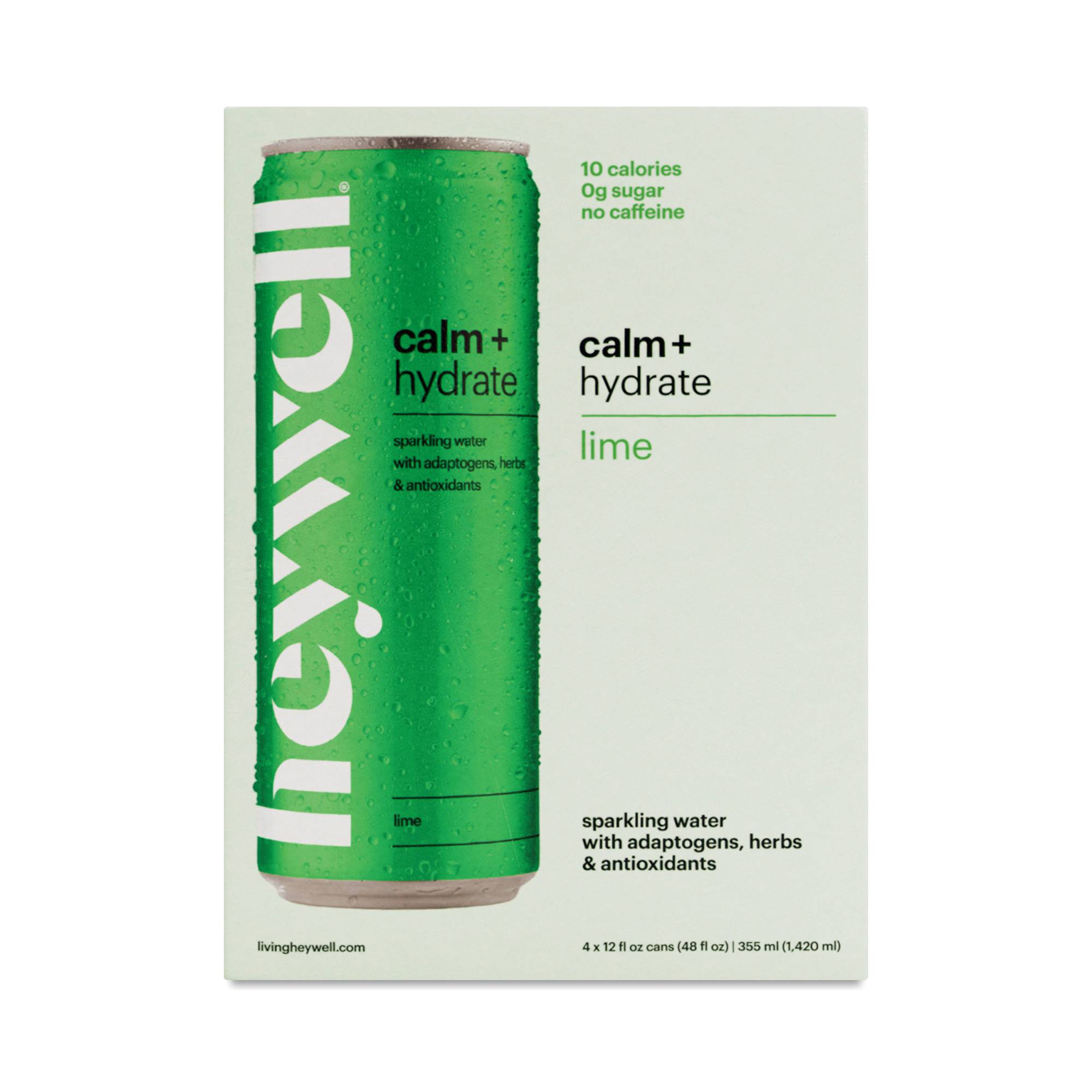 Sparkling Water, Calm + Hydrate Lime