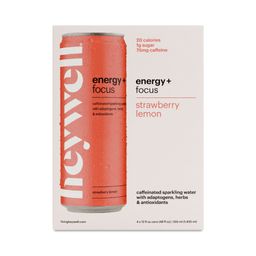 Caffeinated Sparkling Water, Energy + Focus Strawberry Lemon