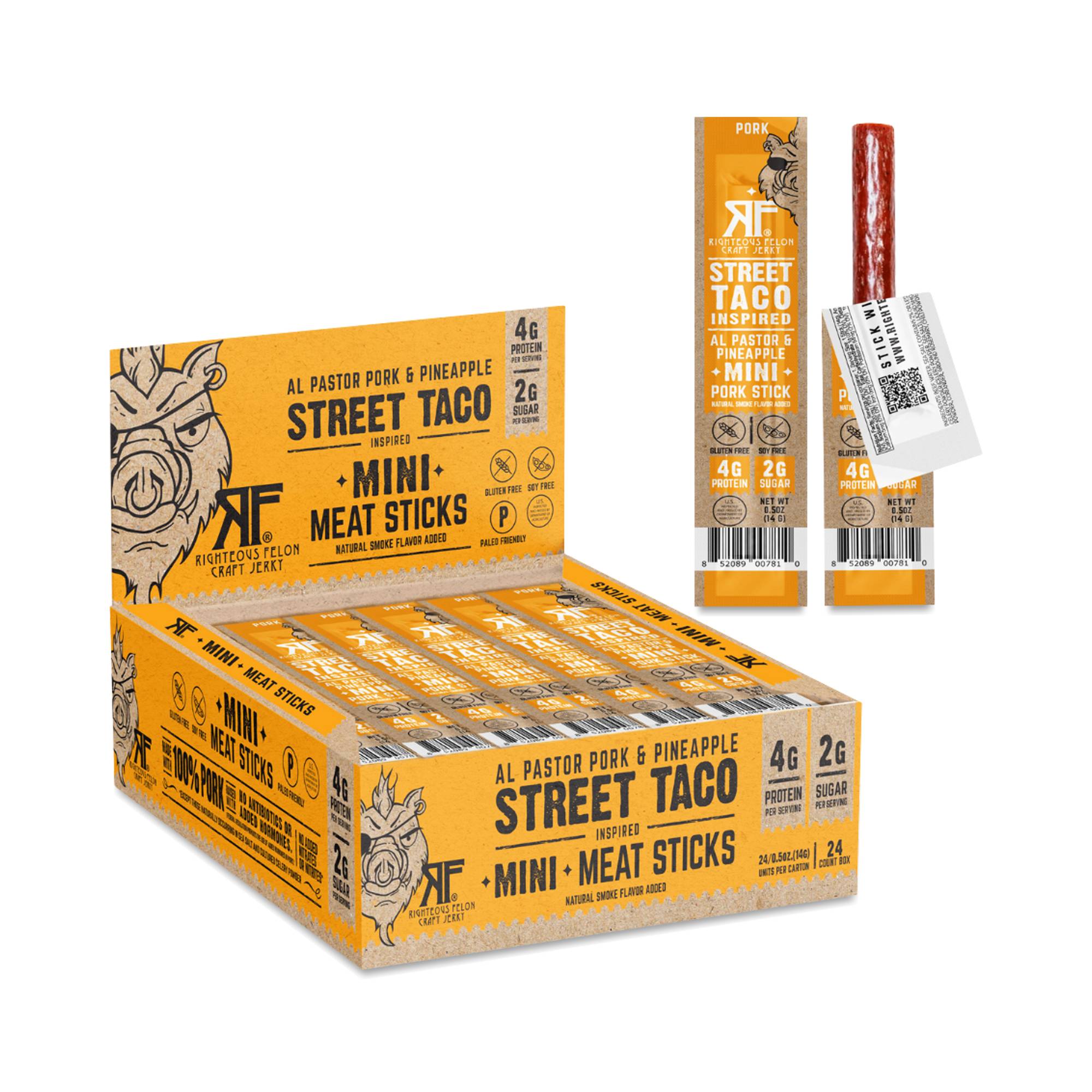 Mini Pork Sticks, Street Taco