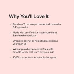 Bar Soap Bundle (Lavender, Peppermint, and Unscented)
