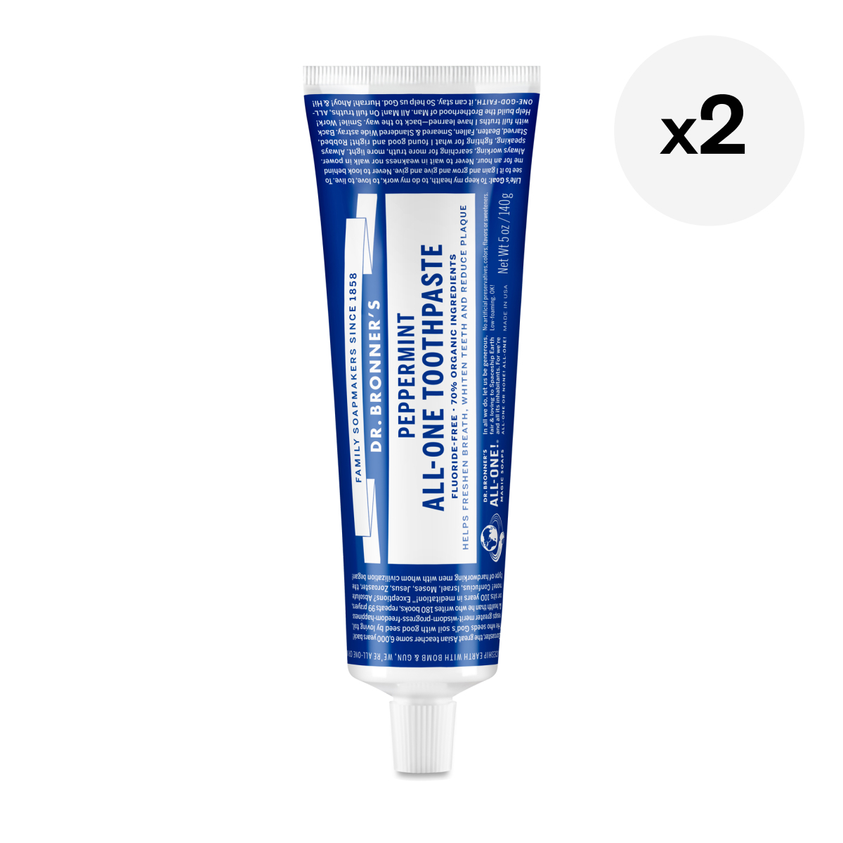 Organic Peppermint Toothpaste by Dr. Bronners | Thrive Market