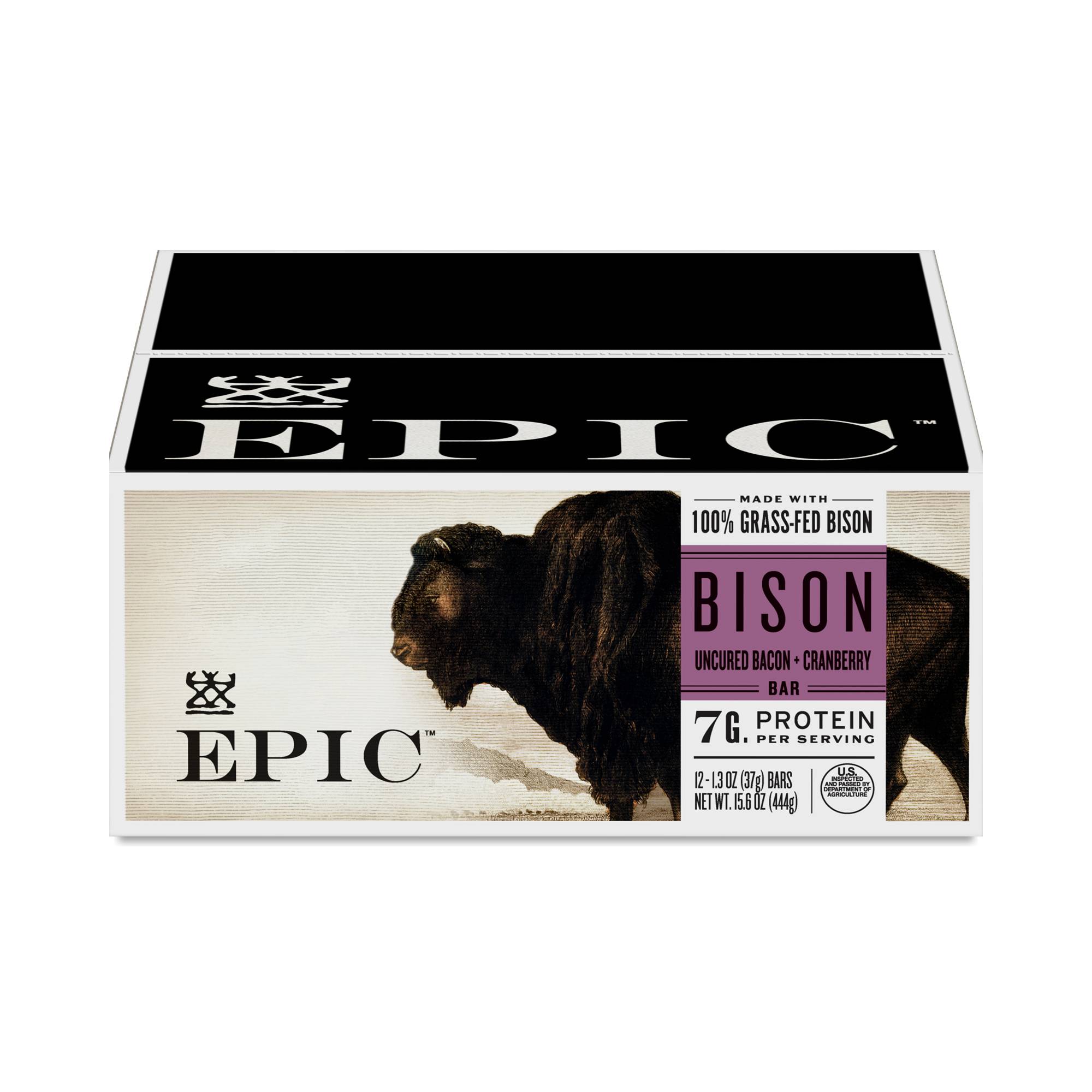 Bison Bars, Uncured Bacon & Cranberry