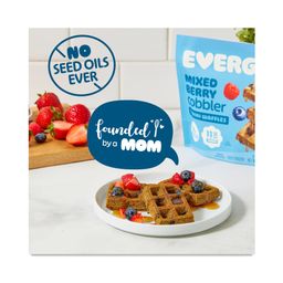 Mini Waffles, Mixed Berry Cobbler