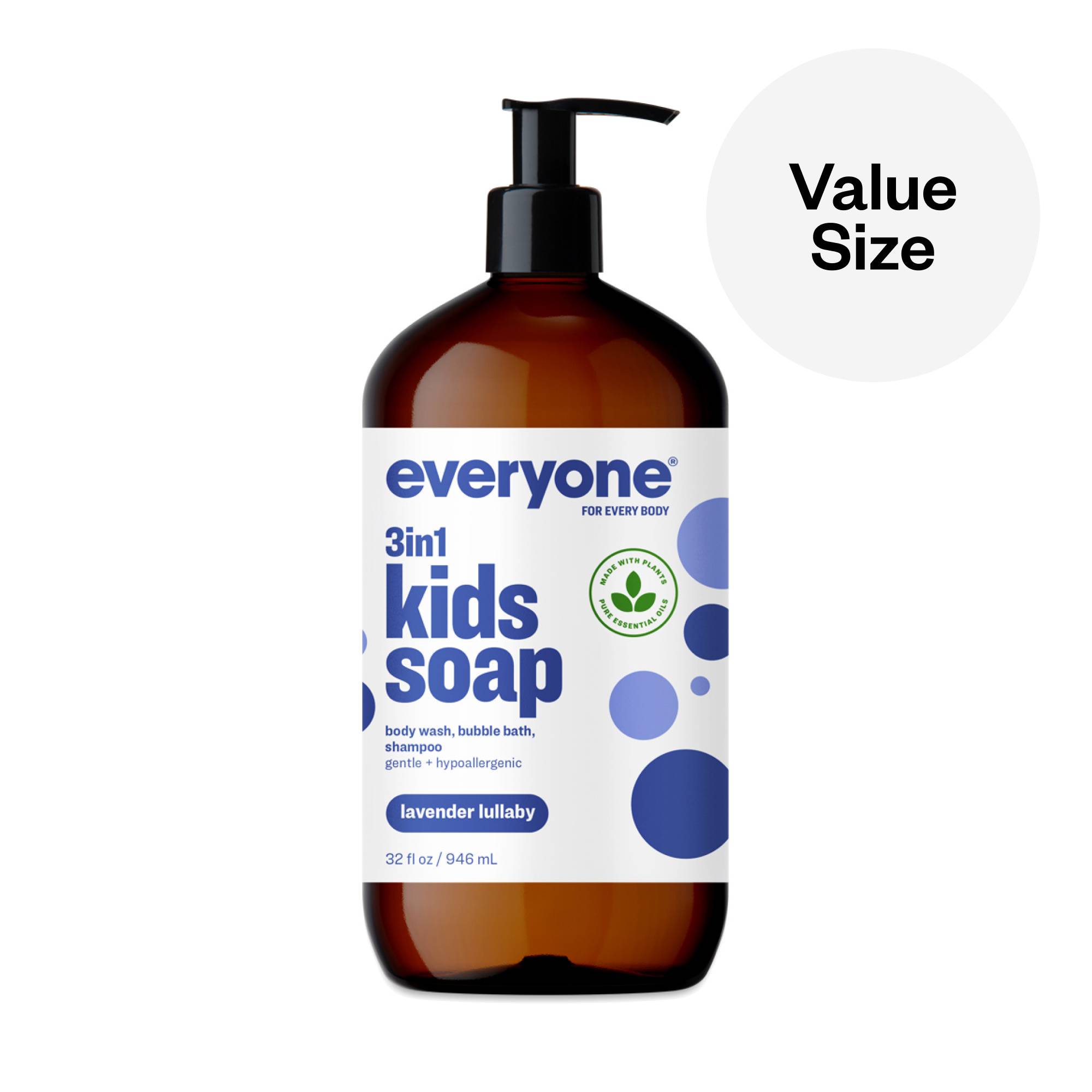 3-in-1 Soap, Shampoo, Body Wash, & Bubble Bath for Kids, Lavender Lullaby
