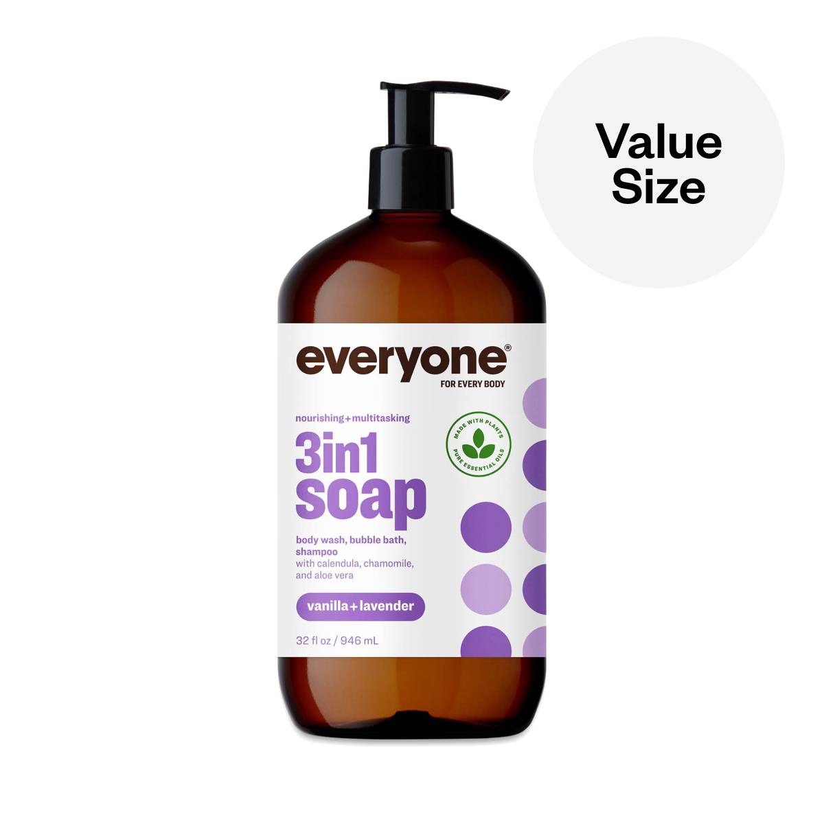 3-in-1 Soap, Shampoo, Body Wash, & Bubble Bath, Vanilla & Lavender