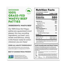 100% Grass-Fed Wagyu Beef Patties