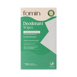 Deodorant Wipes, Coastal Breeze