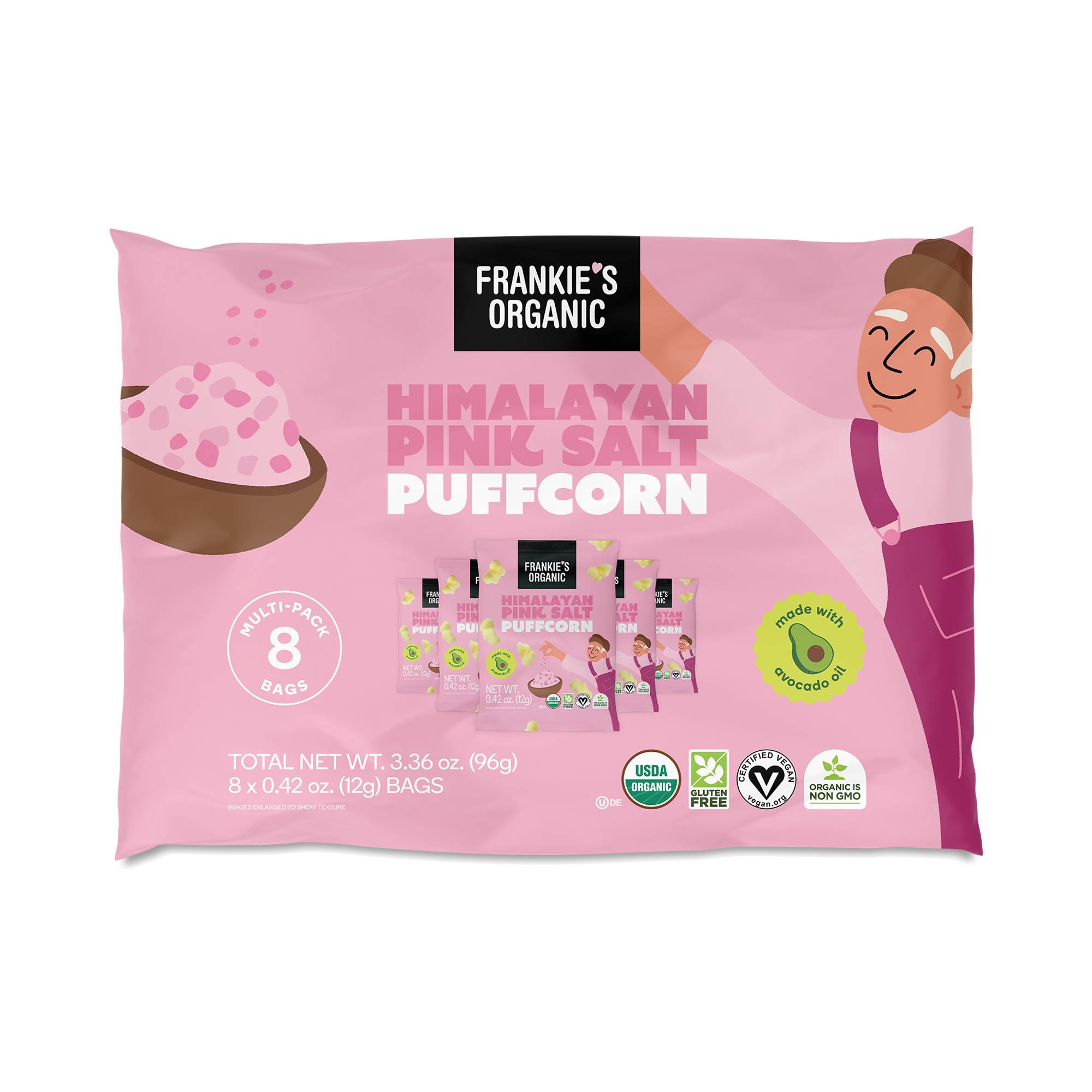 Avocado Oil Puffcorn, Himalayan Salt, Snack Pack