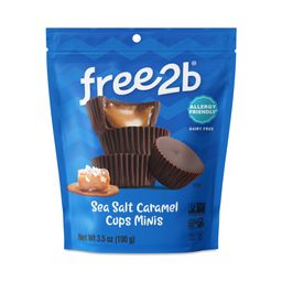 Mini Dark Chocolate Cups 66%, Sea Salt Caramel