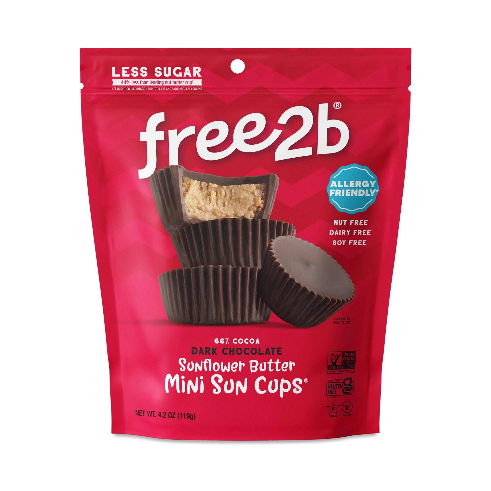 Mini Sunflower Butter Dark Chocolate Cups 66%