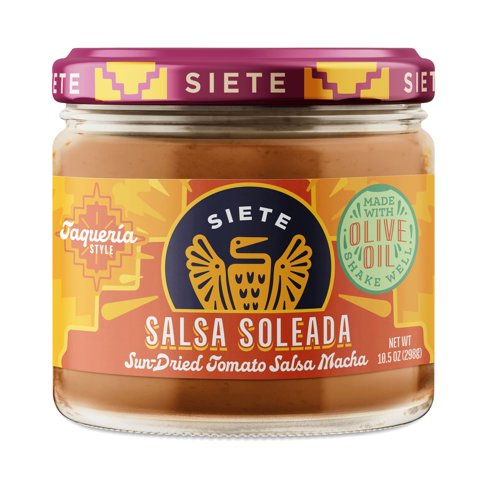 Sun Sol Salsa Siete Taqueria Salsa Soleada, Sun-Dried Tomato Salsa Macha | Thrive Market