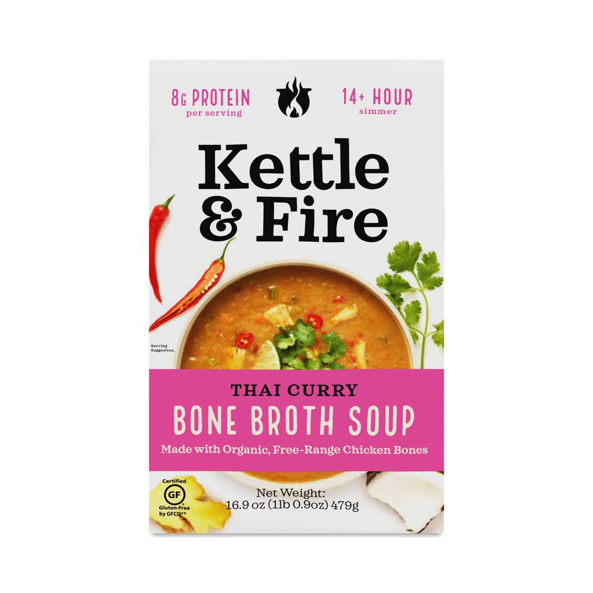Kettle & Fire Chicken Bone Broth, Thai Curry Soup Thrive Market