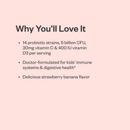 Dr. Formulated Organic Kids+ Probiotics - Strawberry Banana