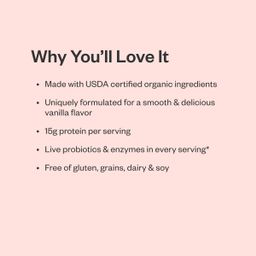 Organic Plant Based Protein Powder, Vanilla