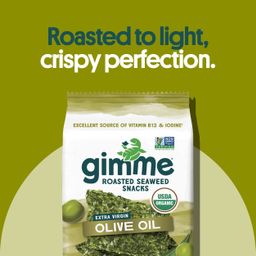 Organic Roasted Seaweed, Extra Virgin Olive Oil, Snack Pack