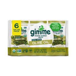 Organic Roasted Seaweed, Extra Virgin Olive Oil, Snack Pack