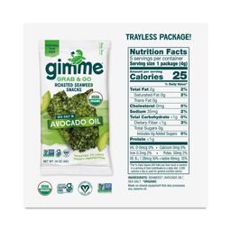 Organic Roasted Seaweed, Sea Salt & Avocado Oil, Grab & Go Snack Pack