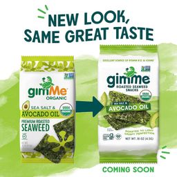 Organic Roasted Seaweed, Sea Salt & Avocado Oil, Snack Pack