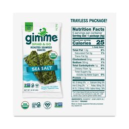 Organic Roasted Seaweed, Sea Salt, Grab & Go Snack Pack