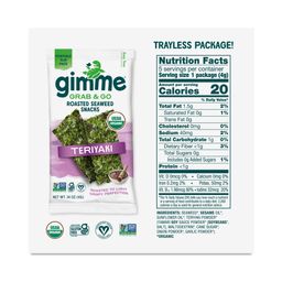 Organic Roasted Seaweed, Teriyaki, Grab & Go Snack Pack