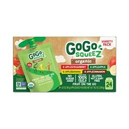 Organic Applesauce Variety Pack, Apple, Banana, Cinnamon & Strawberry