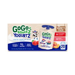 Yogurtz Variety Pack, Strawberry & Peach