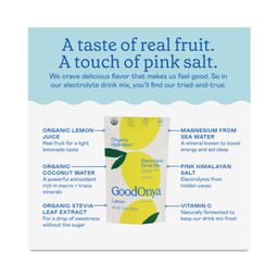 Organic Hydration Electrolyte Drink Mix, Lemon