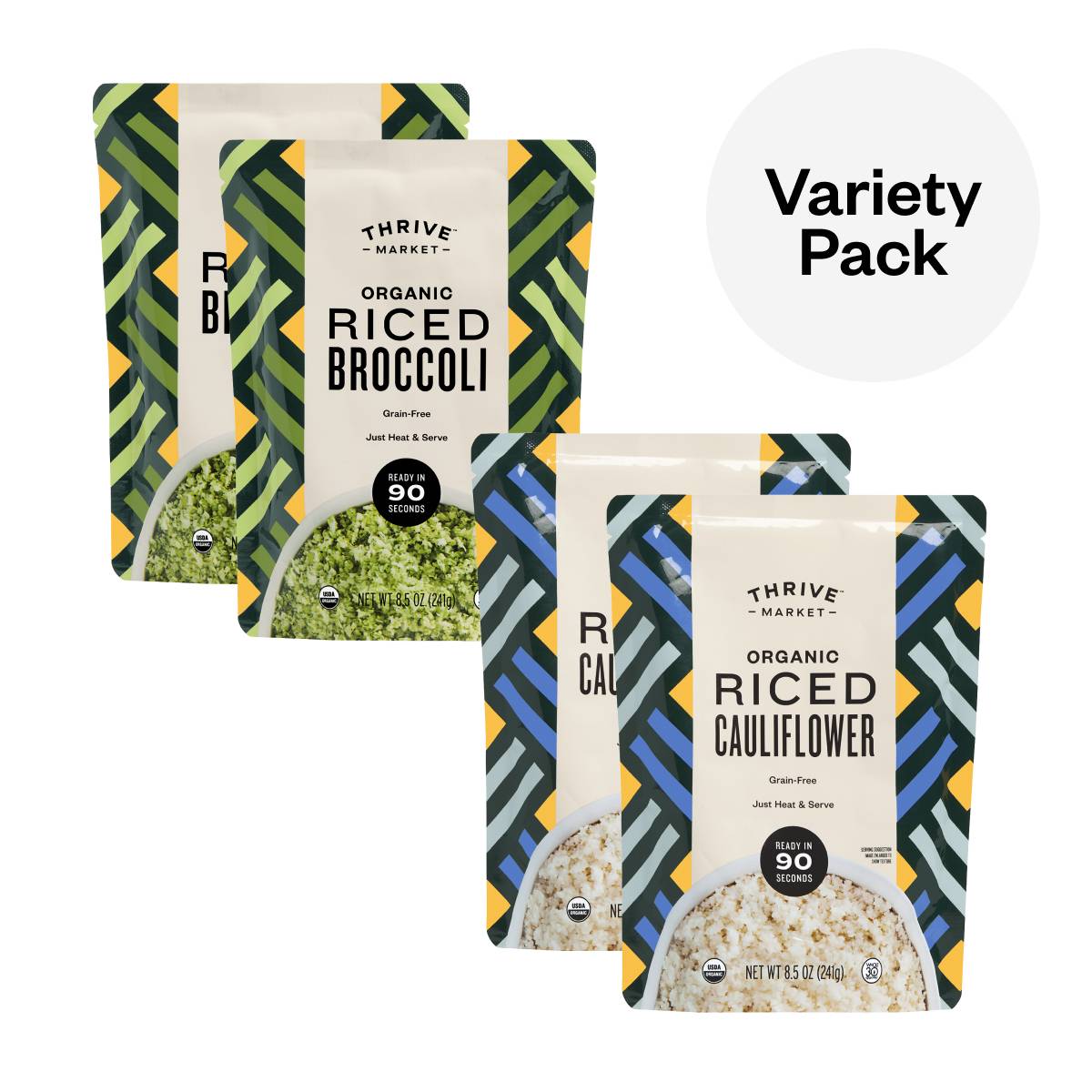 Organic Riced Broccoli & Cauliflower, Variety Pack