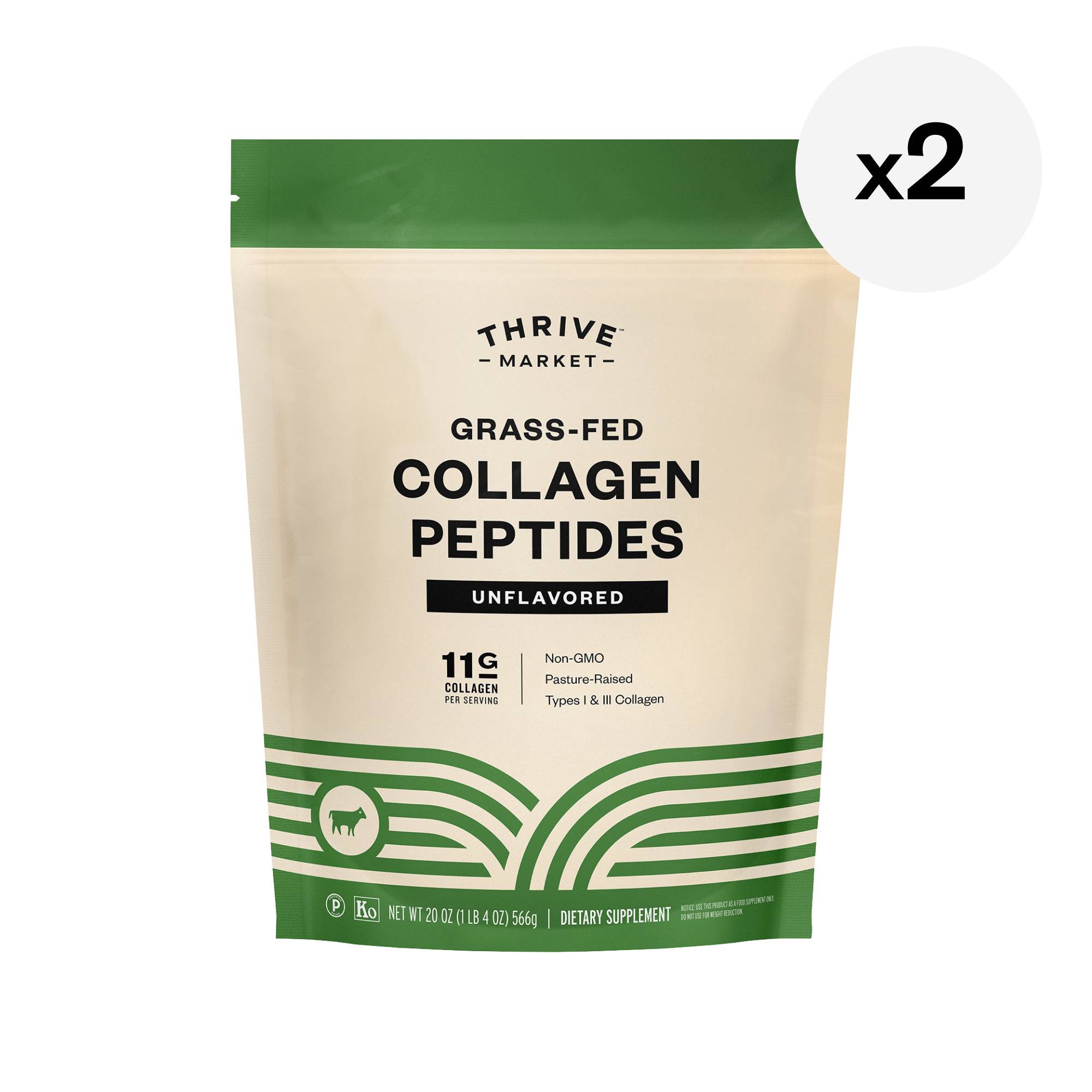 Grass-Fed Collagen Peptides, Unflavored 2-Pack