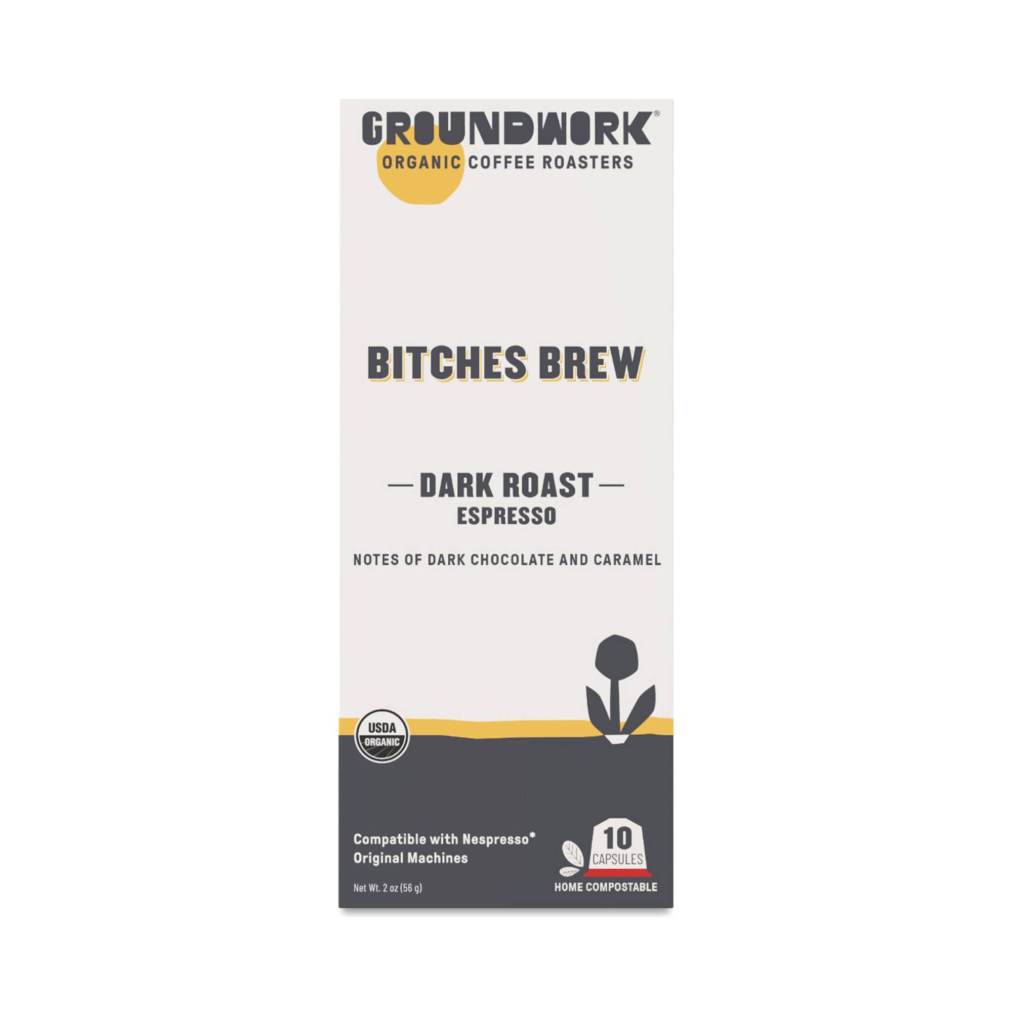 Home Compostable Organic Espresso Capsules, Bitches Brew Dark Roast